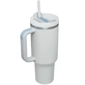 Stainless Steel Insulated Handled Tumbler with Lid  and Straw Grey