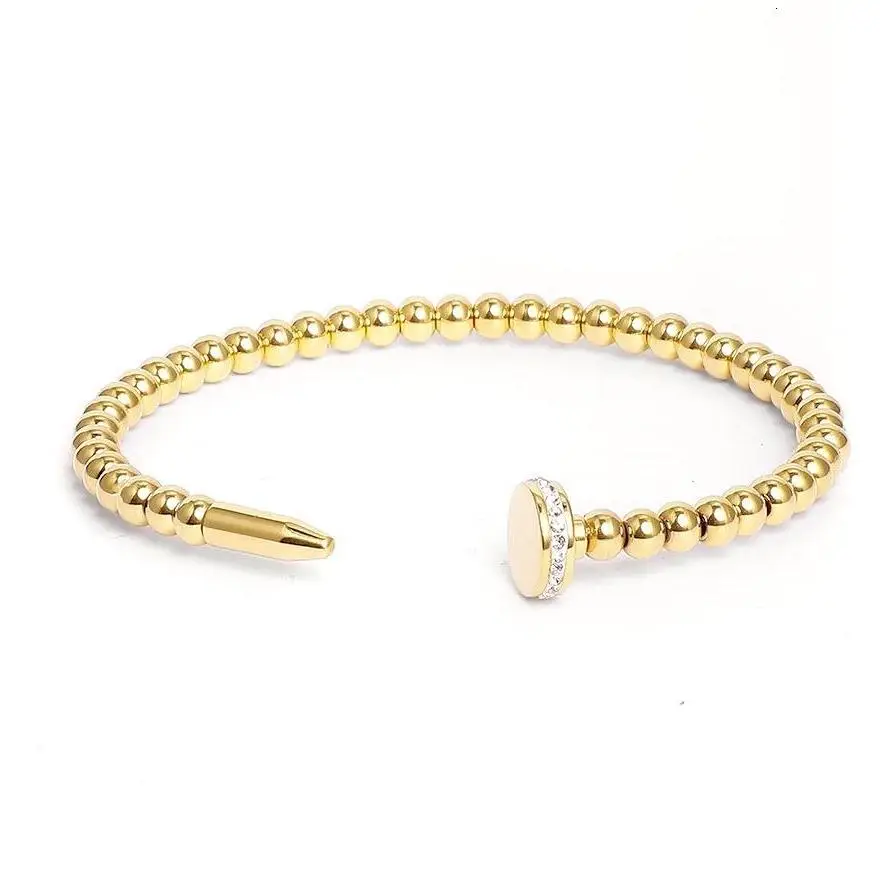 Beaded Nail Bracelet Gold