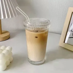 Fluted Glass Coffee Cup